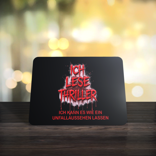 Mousepad "Ich lese Thriller"